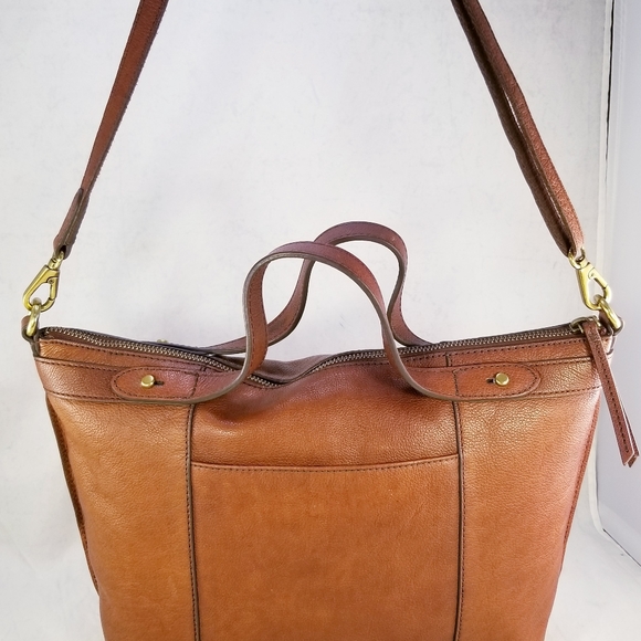 FOSSIL MADDOX REVIVAL TOTE SHOPPER PURSE SHOULDER BAG BROWN LEATHER - Picture 4 of 10